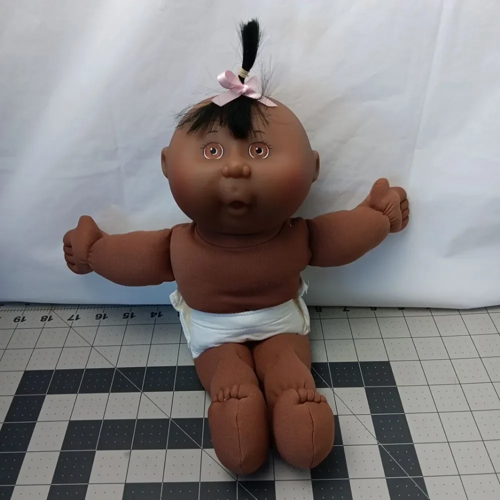 Mattel First Edition Brown Skin Baby Doll Soft Body Straight Hair Vintage